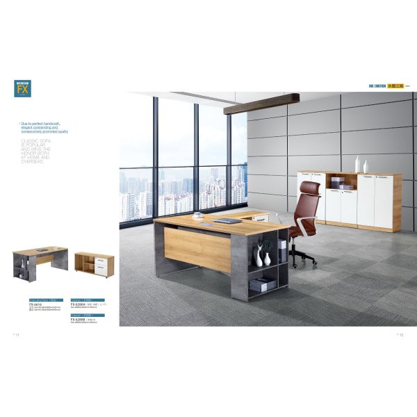 Modern L Shape Office Manager Desk / Melamine Surface Home Office Furniture