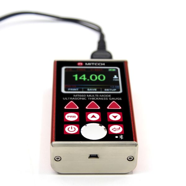 Extruded Aluminum Body Ultrasonic Thickness Tester Equiped With Bluetooth Printer MT660