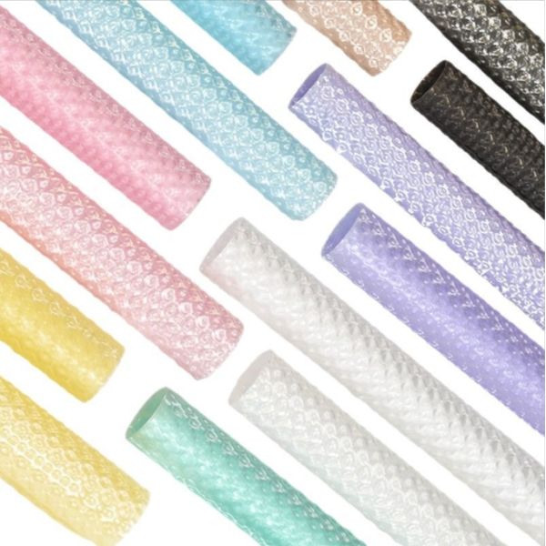 Materiales de arte floral hechos a mano Papel de embalaje de flores impermeable con agua de burbuja y plástico