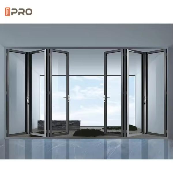 Balcony Aluminum Sliding Doors Glass Aluminum Door Entrance Folding Door Aluminium Bifold Patio With Mosquito Net For Ho