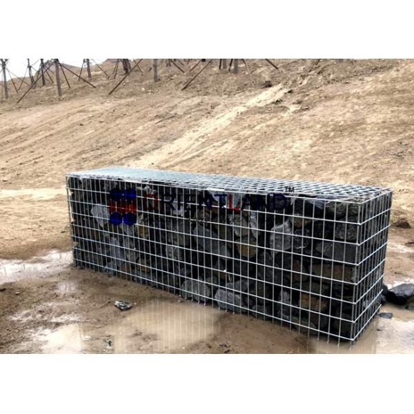 Rust Proof Galfan Coated Welded Gabion Baskets , Garden Wall Decorative Gabion Baskets