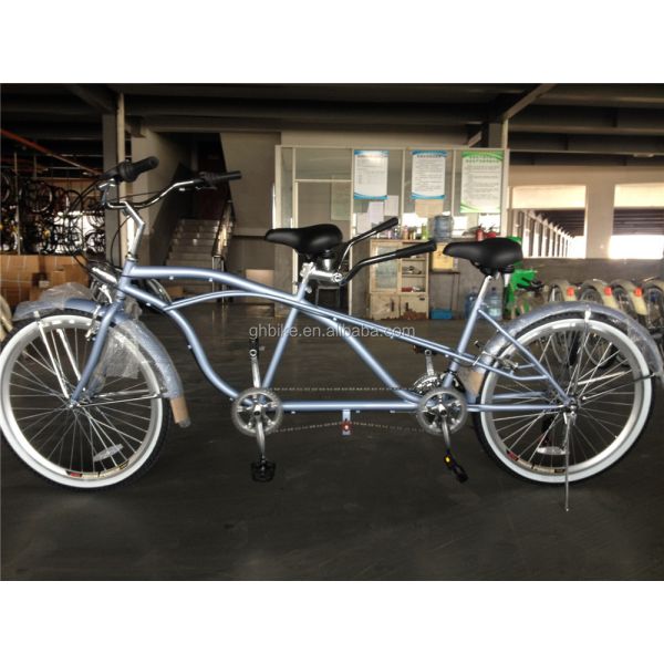 Aluminum Rim 24 Inch Double Seater Tandem Bike for Family Touring and Sightseeing