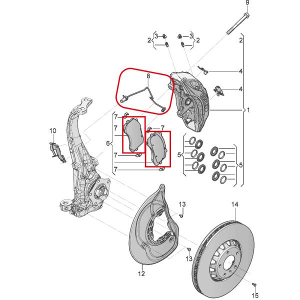 For Bentley Bentayga Front Brake Pads & Sensors KIt OEM 4M0698151AE 4M0698151AK 4M0615121R 4M0615121S 4M0615121AB
