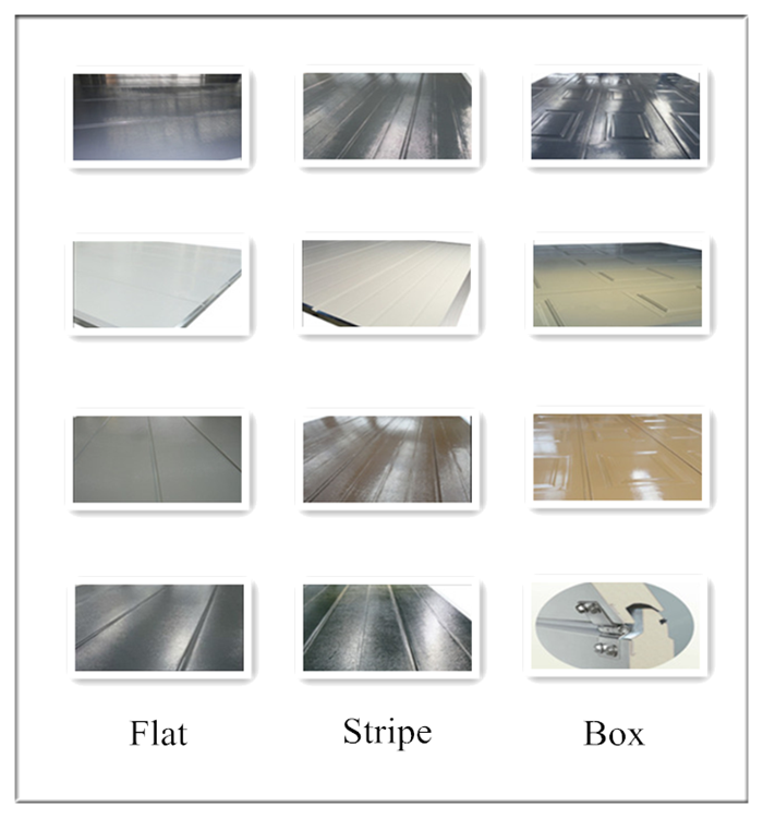 Дверь покрытая цветом промышленная секционная надземная, стальные секционные двери гаража