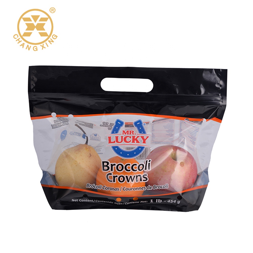 Recycle Anti Fog Fresh Vegetables Packaging Plastic Bag Custom Printed Logo Vegetable Fruit Packaging Pouch Bag With Zipper