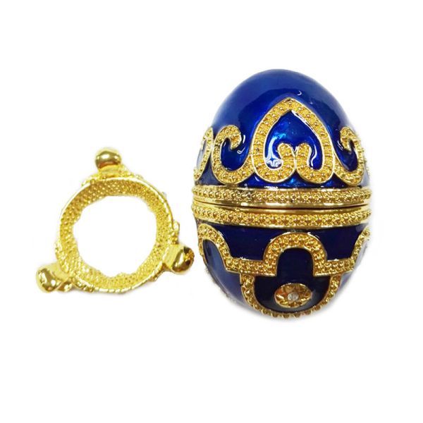 Enameled Easter Egg Jewelry Box Sparkling Rhinestones Trinket Holder Box Jewelry box Faberge egg easter egg trinket box