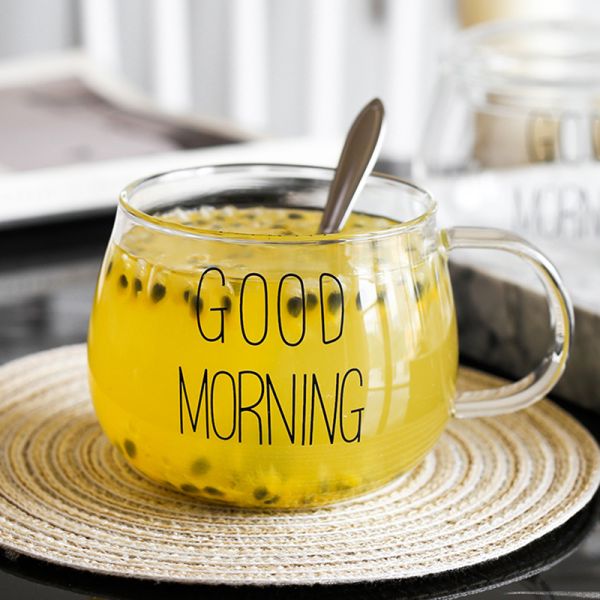 живот Дринкваре кофейной чашки микроволны 360мл безопасный стеклянный большой с ручкой/крышкой