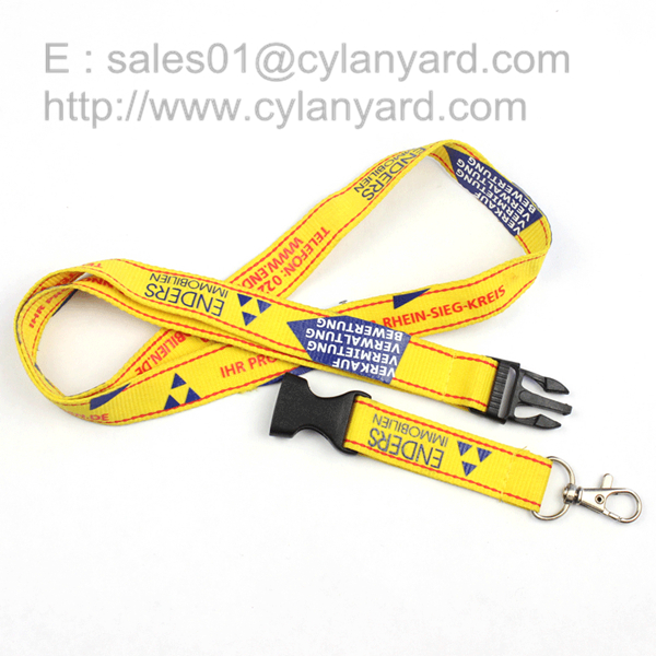 Screen print promotional lanyards with ABS swivel detachable buckle release,
