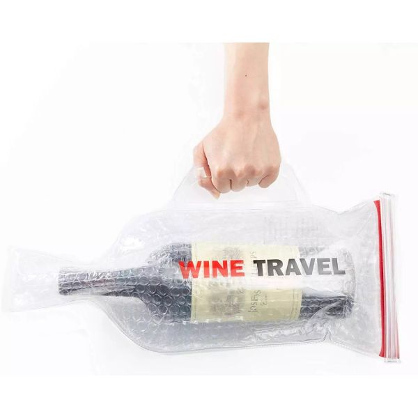 Bottle Protective Zip sealed liquor bubble bags bottle protector Travelling liquor bubble sleeves air wine bubble bags