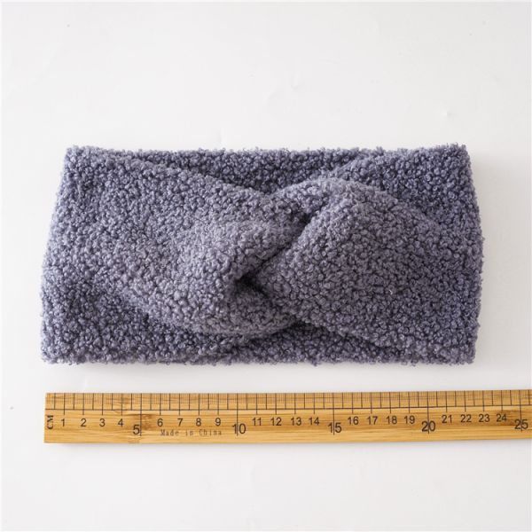 Heavy wide cashmere black hair band geometric Korean wave shampoo hair accessories autumn/winter cross headband