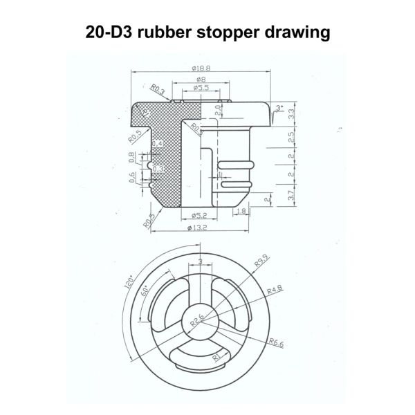 Медицинская 20 мм 20-D3 Бутиловая резиновая пробка для инъекций