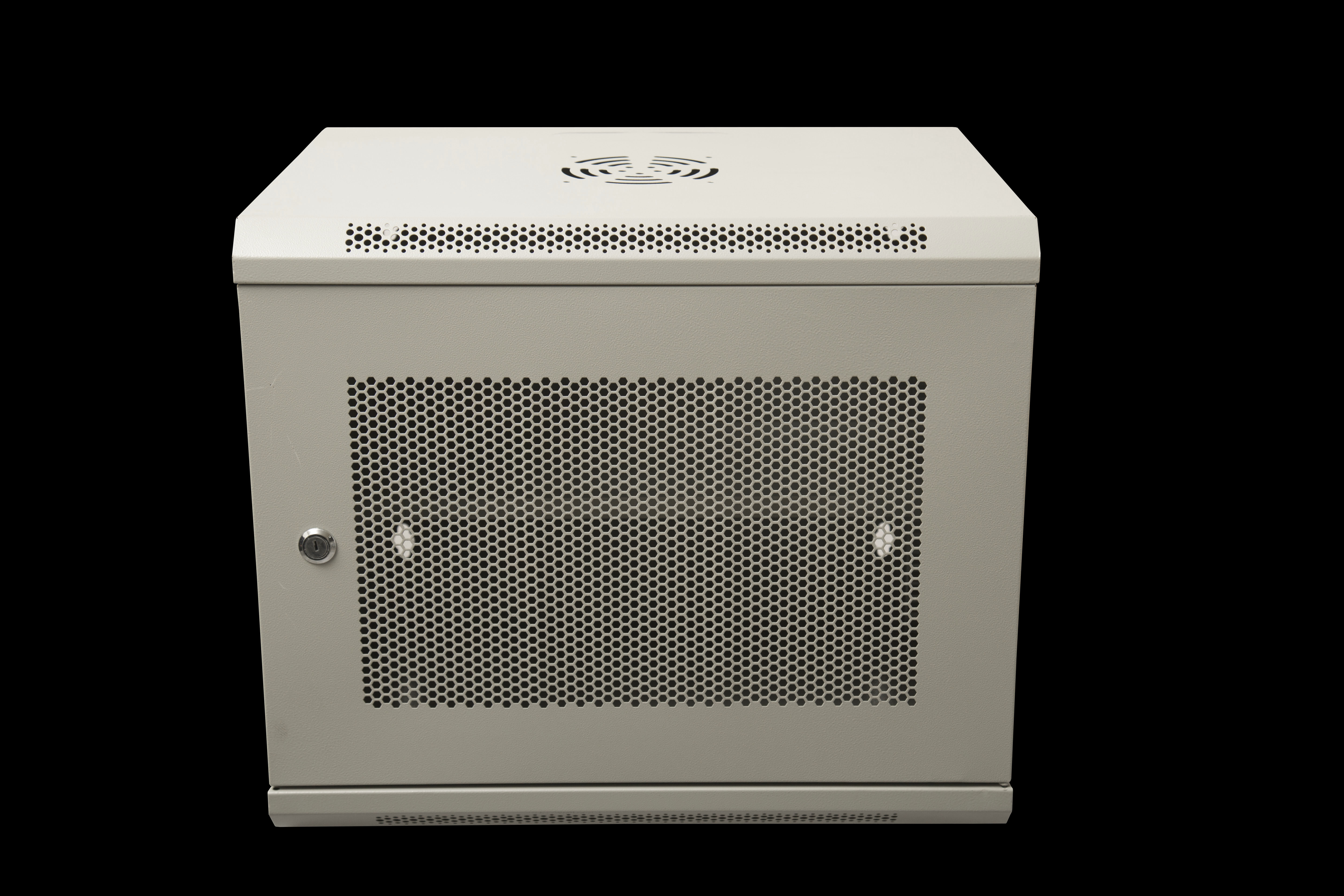 9U Wall Mounted Network Cabinet with Toughened Glass Door Depth 450mm RAL9005 Colour