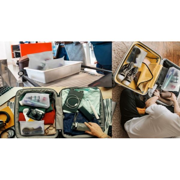 Toiletry bags, Soft Plastic Travel Makeup Cosmetic Bags, Zipper Closure Design, Waterproof Portable Carry on Bags