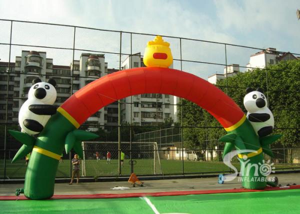 Newest hot sale panda advertising inflatable arch for outdoor use