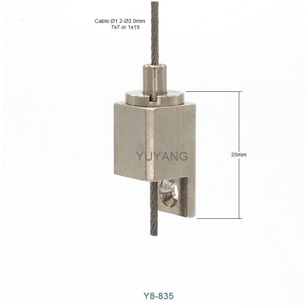 Side Mounting Hole Suspension Cable 25mm Height Gripper Bottom Exit Grippers