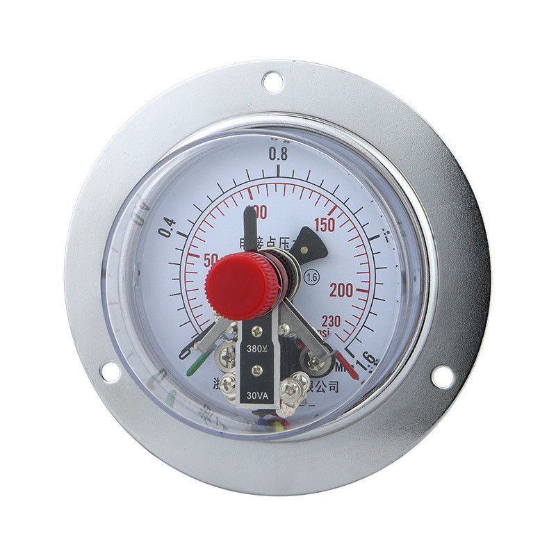 High Precision M20*1.5 100mm Axial Gas Hydraulic Pressure Meter with Electric Contact