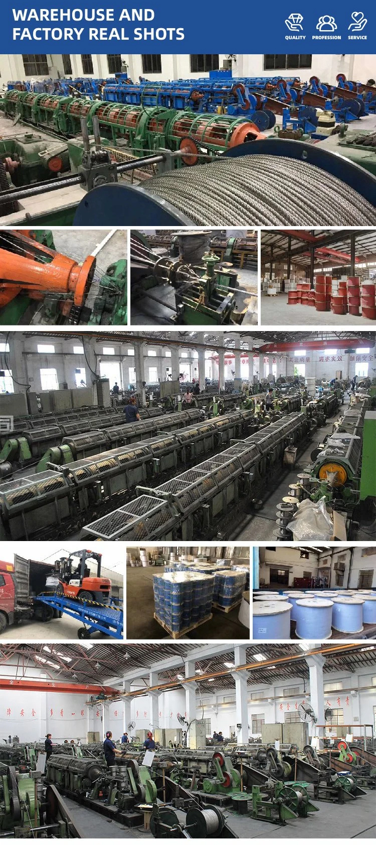 7x7 Construction Stainless Steel 316 Wire Rope Stainless Steel Wire Cable Rope for Crane Structural General Industry