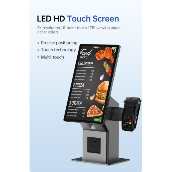 Food Ordering POS Machine System 21.5 Inch Restaurant Ordering Kiosk Touch Screen Windows Self-Ordering Payment Kiosk