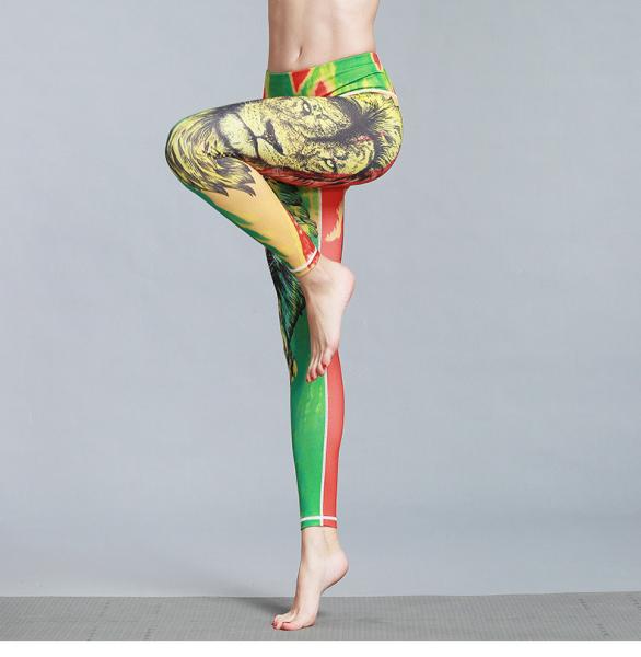 CPG Global Women's Fitness Legging Sport Running Stretched Cropped Pants Yoga  Watercolor Lion Print  High Quality HK49