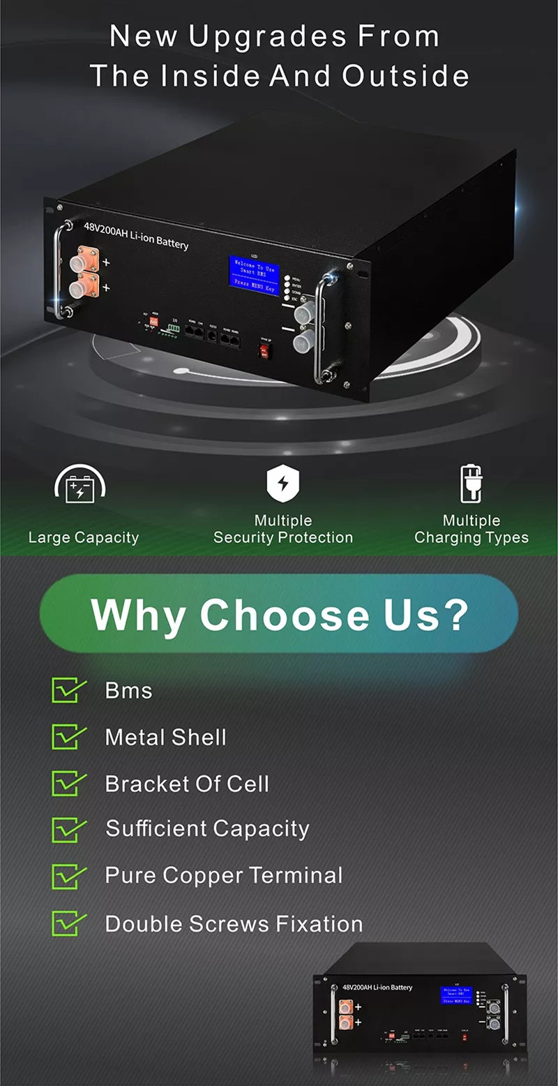 Домочадец ODM OEM батареи лития Lifepo4 48V 100AH 200AH Stackable с хранения солнечной энергии дома силы сеточной батареи