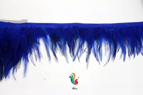 Decoração de festa Stretch Saddle Hackle Feather Fringe Trim Envio DHL Padrão tingido