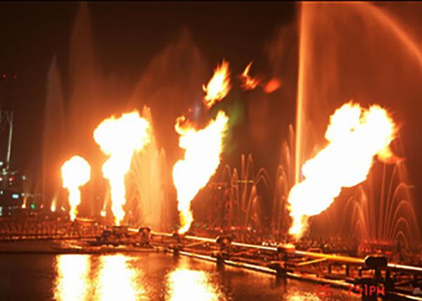 Water Surface Fire Water Feature / Musical Dancing Fountain DMX Light Type