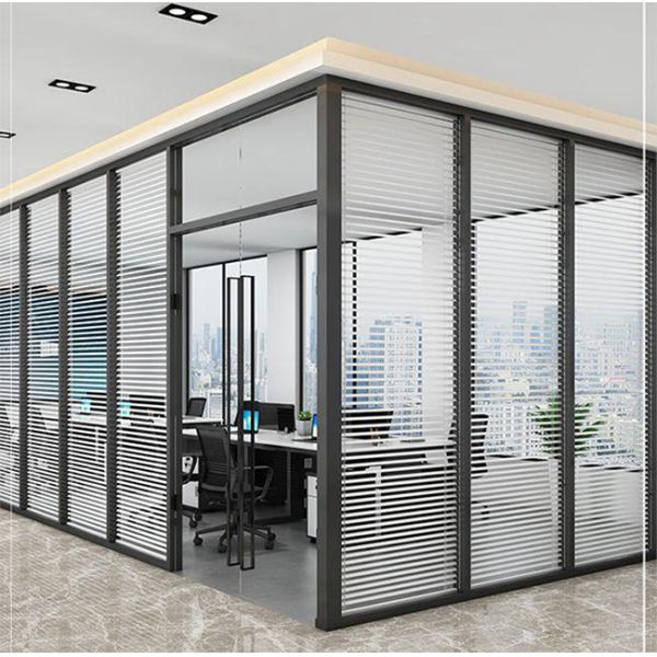 Full Height Aluminum Glass Partition Wall 83mm Demountable