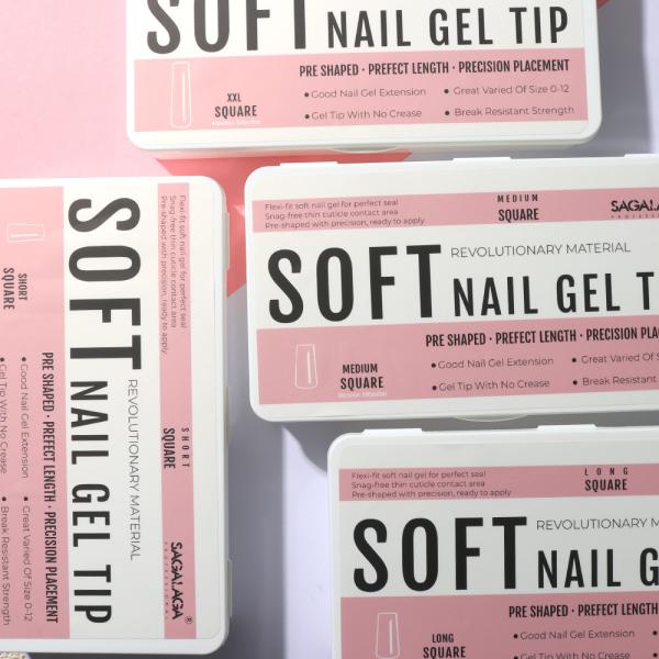 SAGALAGA Solid Nail Tips Gel With Full Cover Tapered Square Nail Tip Non c Curve Medium Xxl for Finger Extension