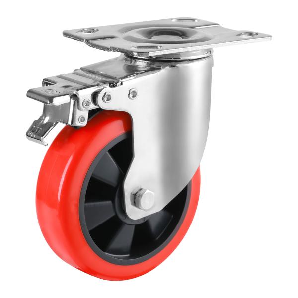 Polyurethane Swivel Caster Wheels Heavy Duty Industrial Steel Casters
