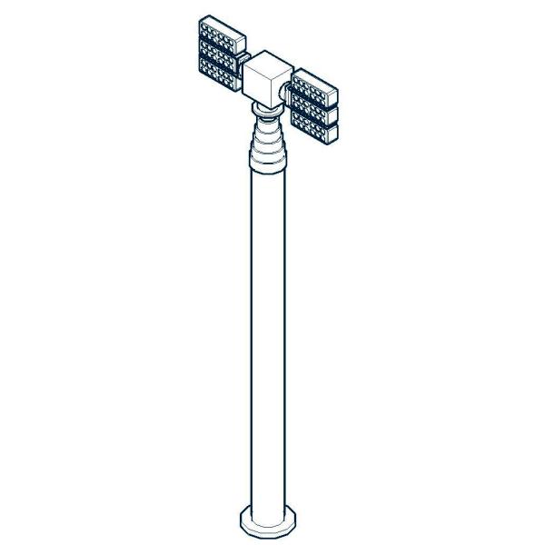 12m pneumatic telescopic mast lighting tower 6x120W LED mounted for fire tender lighting tower