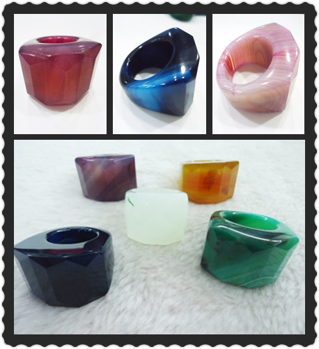 Natural Agate Ring, Gemstone Agate Ring, Druzy Agate Jewelry With Custom Designed Style