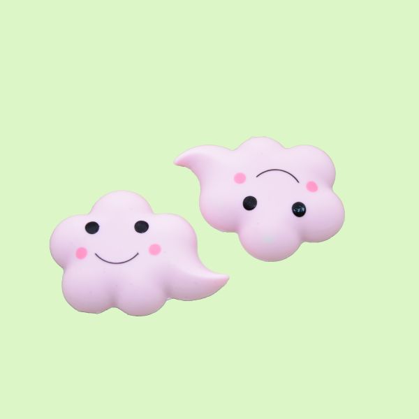 Silicone Toughness SGS Door Handle Bumpers Pad 5.5*4cm Smile Cloud