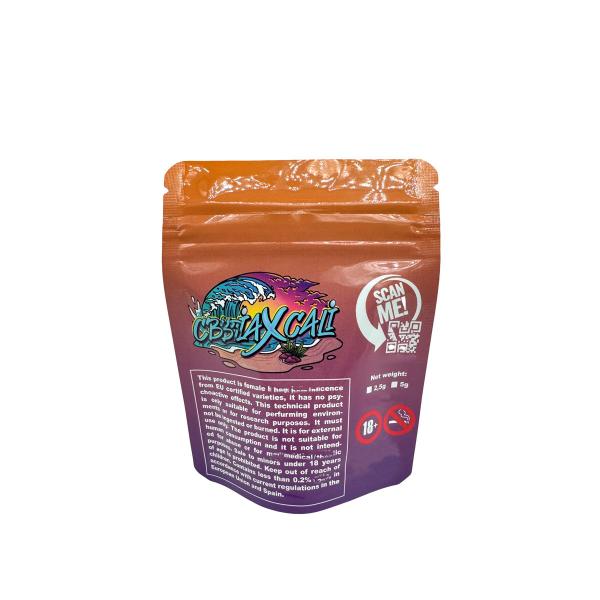 Gloss Surface Foil Laminated Childproof  Top Zipper Pouch Bags 3.5 G Stand Up For Weed Packaging