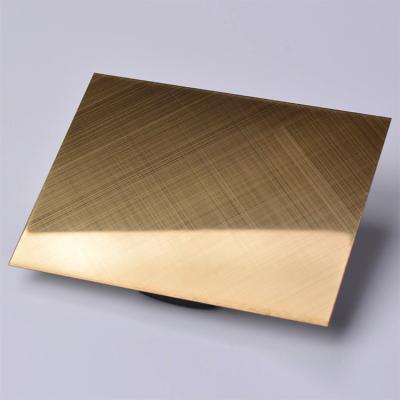 1mm 1.2mm Brushed Stainless Steel Sheet Metal 316L 430 Golden Cross Vibration Hairline