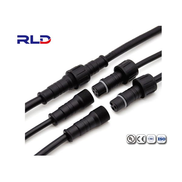 2 3 4 Pin IP68 60VAC Waterproof LED Wire Connector Male To Female