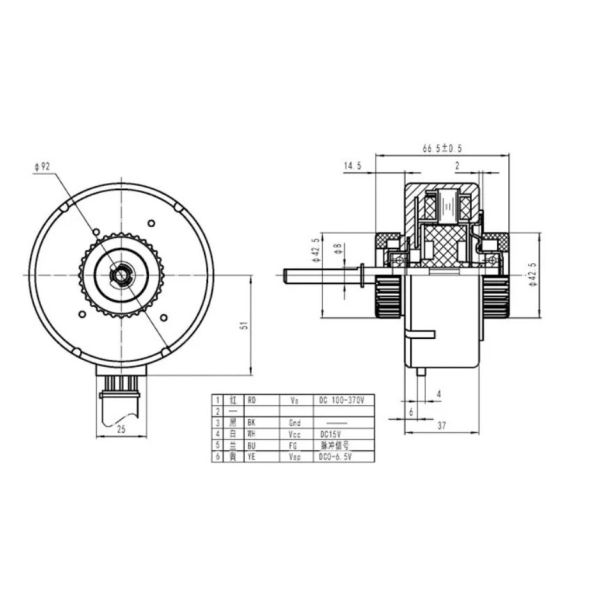 Plastic AC Electric Capacitor Motor with Capacitor for Cooling Fan