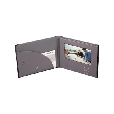 4GB Memory LCD Screen Brochure , 7 Video Brochure Slim With Pocket For Business