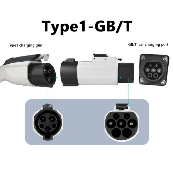GBT Cars Adapter Converts Type 1 Charging Pile to Type1 Interface Standard 32A Output Current Portable EV Charger Adapter