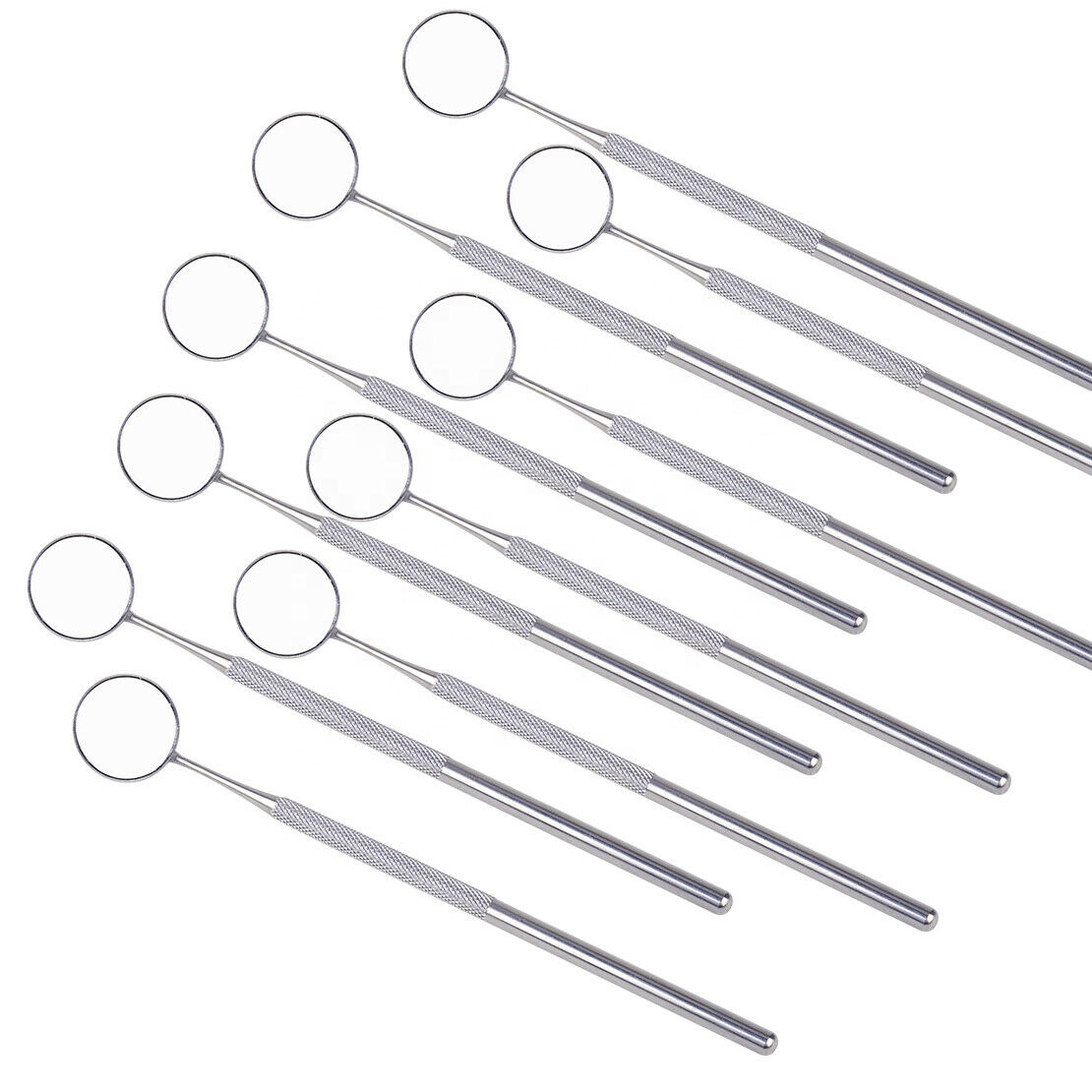 Examen magnifiant les têtes dentaires de miroir de bouche avec la poignée