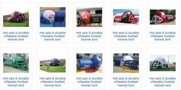 10m long white Sport event Inflatable Football Helmet  Entrance Tunnel with logo