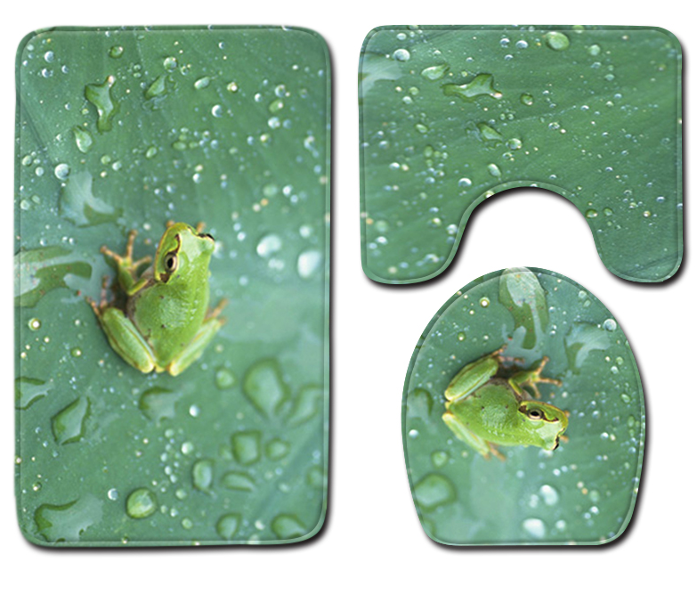 Pets Universal Toilet Lid Cover Bathroom Mat 3 Piece Set Non Slip