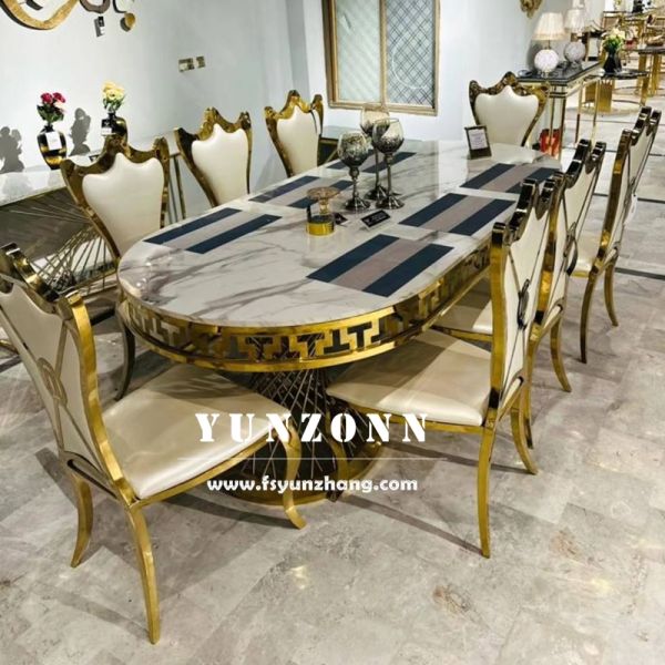Wholesale Cheap Pricer White Pu Leather Gold Stainless Steel High Back Hotel Wedding Chair