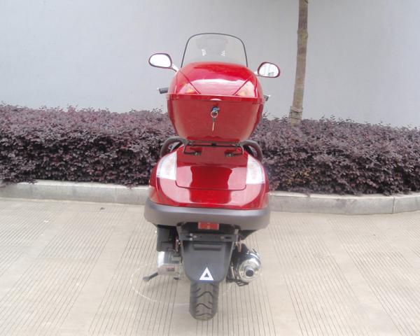 Two Headlights Blue Adult Gas Scooter , 150cc Motor Scooter With 2 Seats Real Leather