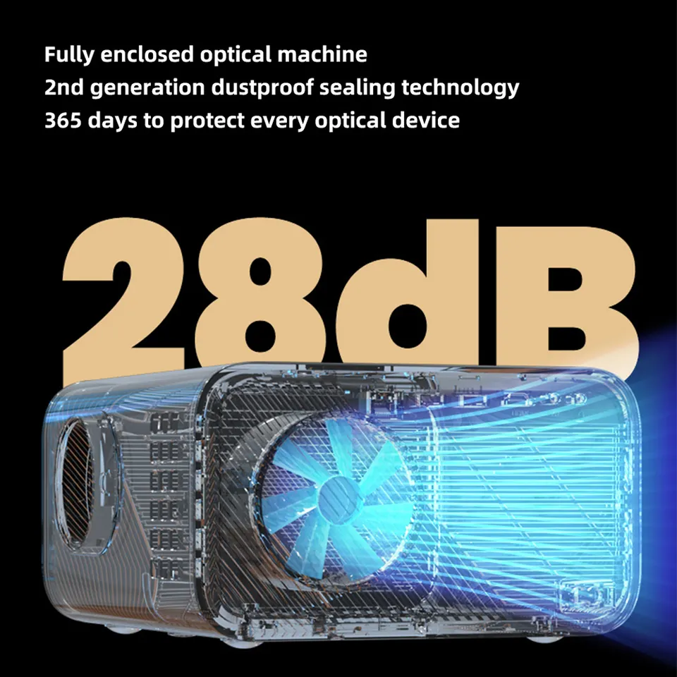 Lenovo H6 Black 8k Ultra Hd Projector 120W 4.45 Inch Sealed Optical Machine