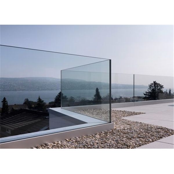Modern Clear Tempered Glass Balustrade Aluminum U Based Channel