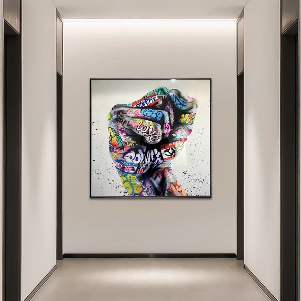 OEM ODM Graffiti Crystal Porcelain Painting Digital Print For Modern Living Room Decor