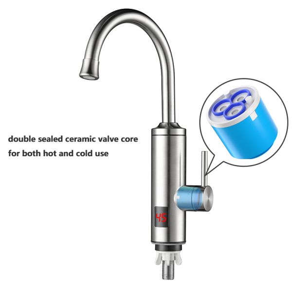 Single Handle Instant Electric Heating Faucet LED Digital Temperature Display