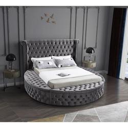 Cara Furniture Limited Factory direct velvet queen bedroom bed storage king round bed customizable bed room set