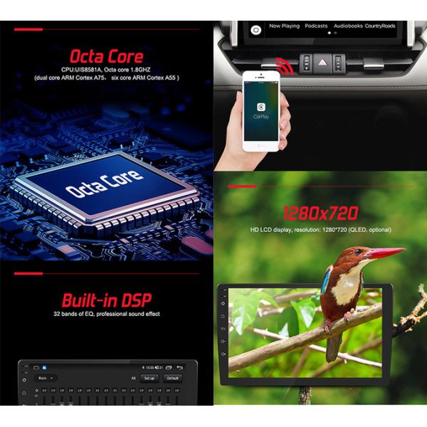 1280*720 Qled Universal Car Stereo With Usb Port