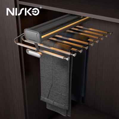 Top Mounted Retractable Pants Rack with Sliding Rail